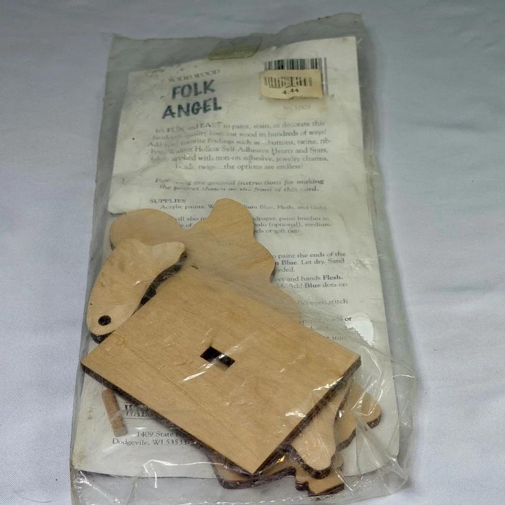 Walnut Hollow Wood Folk Angel 12820 Unfinished Laser Cut Wood Craft‎ Kit USA